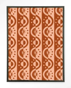 Urban Cotton Wandkleden|Wandkleed Moon BlockPrint in maat en frame naar keuze