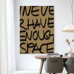 Urban Cotton Wandkleden|Wandkleed No Space in maat en frame naar keuze