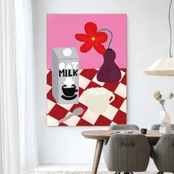 Urban Cotton Wandkleden|Wandkleed Oatmilk Morning in maat en frame naar keuze