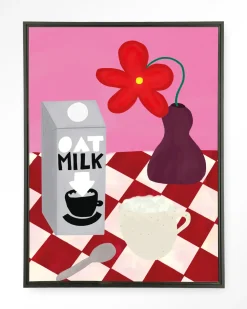 Urban Cotton Wandkleden|Wandkleed Oatmilk Morning in maat en frame naar keuze