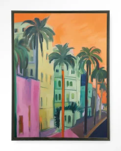 Urban Cotton Wandkleden|Wandkleed Palm Street in maat en frame naar keuze