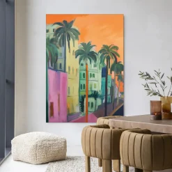 Urban Cotton Wandkleden|Wandkleed Palm Street in maat en frame naar keuze