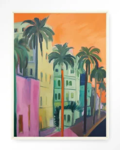 Urban Cotton Wandkleden|Wandkleed Palm Street in maat en frame naar keuze