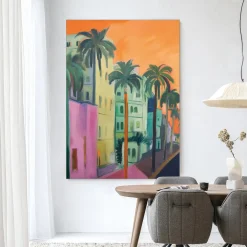 Urban Cotton Wandkleden|Wandkleed Palm Street in maat en frame naar keuze