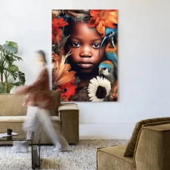 Urban Cotton Wandkleden|Wandkleed Paradise Bird in maat en frame naar keuze