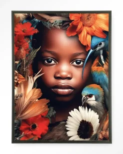 Urban Cotton Wandkleden|Wandkleed Paradise Bird in maat en frame naar keuze