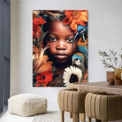 Urban Cotton Wandkleden|Wandkleed Paradise Bird in maat en frame naar keuze