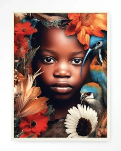 Urban Cotton Wandkleden|Wandkleed Paradise Bird in maat en frame naar keuze