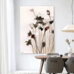 Urban Cotton Wandkleden|Wandkleed Pastel Flowers 2 in maat en frame naar keuze