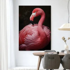 Urban Cotton Wandkleden|Wandkleed Pink Flamingo in maat en frame naar keuze