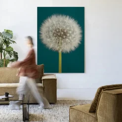 Urban Cotton Wandkleden|Wandkleed Pluizige Paardenbloem in maat en frame naar keuze