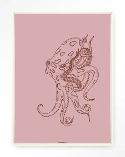 Urban Cotton Wandkleden|Wandkleed Polypus in maat en frame naar keuze