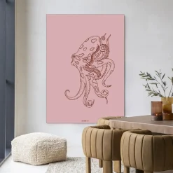 Urban Cotton Wandkleden|Wandkleed Polypus in maat en frame naar keuze