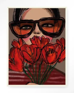 Urban Cotton Wandkleden|Wandkleed Poppy in maat en frame naar keuze