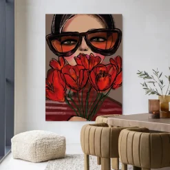 Urban Cotton Wandkleden|Wandkleed Poppy in maat en frame naar keuze