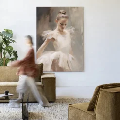 Urban Cotton Wandkleden|Wandkleed Posing Ballerina in maat en frame naar keuze