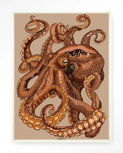 Urban Cotton Wandkleden|Wandkleed Pulpo in maat en frame naar keuze