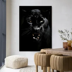 Urban Cotton Wandkleden|Wandkleed Rawr Panther in maat en frame naar keuze