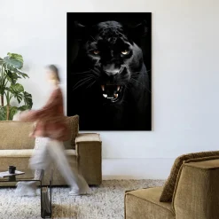 Urban Cotton Wandkleden|Wandkleed Rawr Panther in maat en frame naar keuze