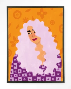 Urban Cotton Wandkleden|Wandkleed Retro Girly in maat en frame naar keuze