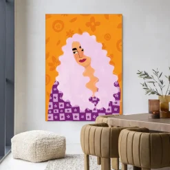 Urban Cotton Wandkleden|Wandkleed Retro Girly in maat en frame naar keuze