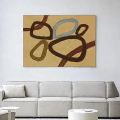 Urban Cotton Wandkleden|Wandkleed Ring Of Abstraction Yellow in maat en frame naar keuze