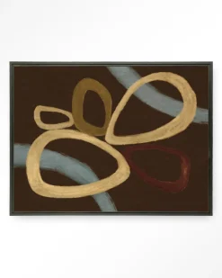 Urban Cotton Wandkleden|Wandkleed Ring Of Abstraction Brown in maat en frame naar keuze