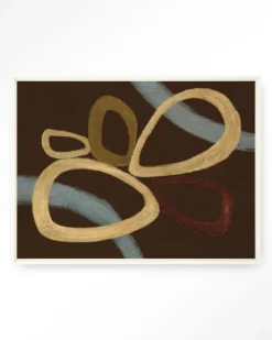 Urban Cotton Wandkleden|Wandkleed Ring Of Abstraction Brown in maat en frame naar keuze