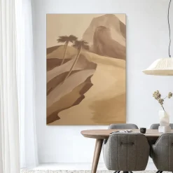 Urban Cotton Wandkleden|Wandkleed Rocky Palm in maat en frame naar keuze