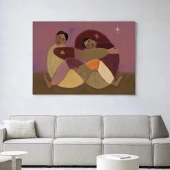 Urban Cotton Wandkleden|Wandkleed Rolling Sisters in maat en frame naar keuze