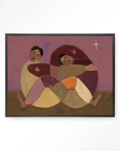 Urban Cotton Wandkleden|Wandkleed Rolling Sisters in maat en frame naar keuze