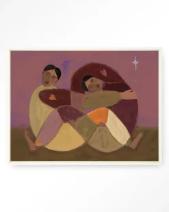 Urban Cotton Wandkleden|Wandkleed Rolling Sisters in maat en frame naar keuze