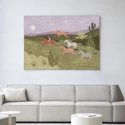 Urban Cotton Wandkleden|Wandkleed Running Horses in maat en frame naar keuze