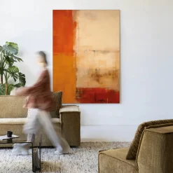 Urban Cotton Wandkleden|Wandkleed Rusty Abstract in maat en frame naar keuze