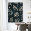 Urban Cotton Wandkleden|Wandkleed Seashells Midnight in maat en frame naar keuze