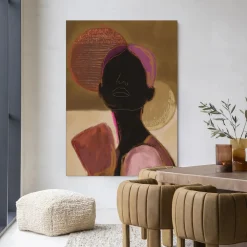 Urban Cotton Wandkleden|Wandkleed Silhouette Lady 2 in maat en frame naar keuze