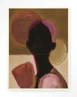 Urban Cotton Wandkleden|Wandkleed Silhouette Lady 2 in maat en frame naar keuze