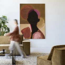 Urban Cotton Wandkleden|Wandkleed Silhouette Lady 2 in maat en frame naar keuze