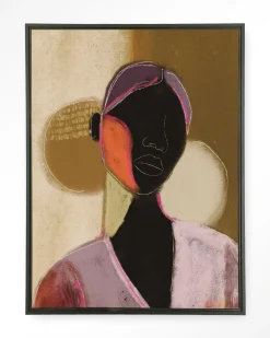 Urban Cotton Wandkleden|Wandkleed Silhouette Lady 1 in maat en frame naar keuze