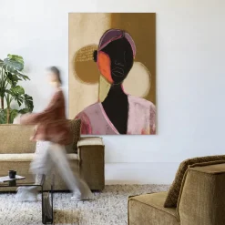 Urban Cotton Wandkleden|Wandkleed Silhouette Lady 1 in maat en frame naar keuze