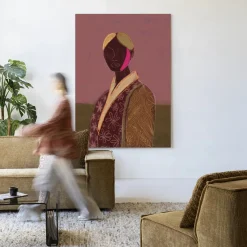 Urban Cotton Wandkleden|Wandkleed Silhouette Lady 10 in maat en frame naar keuze