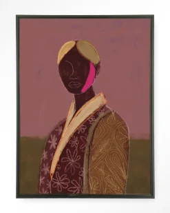 Urban Cotton Wandkleden|Wandkleed Silhouette Lady 10 in maat en frame naar keuze