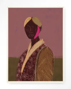 Urban Cotton Wandkleden|Wandkleed Silhouette Lady 10 in maat en frame naar keuze