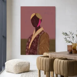 Urban Cotton Wandkleden|Wandkleed Silhouette Lady 10 in maat en frame naar keuze