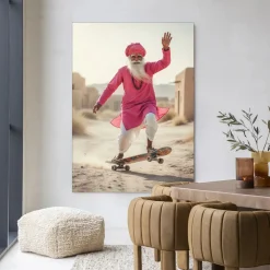 Urban Cotton Wandkleden|Wandkleed Skating Glory in maat en frame naar keuze