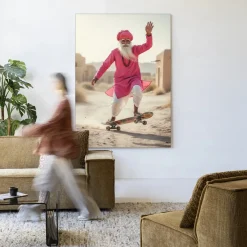 Urban Cotton Wandkleden|Wandkleed Skating Glory in maat en frame naar keuze