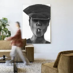 Urban Cotton Wandkleden|Wandkleed Smokes in maat en frame naar keuze