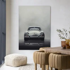 Urban Cotton Wandkleden|Wandkleed Smokey Car in maat en frame naar keuze