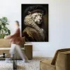 Urban Cotton Wandkleden|Wandkleed Snow Leopard in maat en frame naar keuze