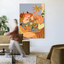 Urban Cotton Wandkleden|Wandkleed Summer Picnic in maat en frame naar keuze